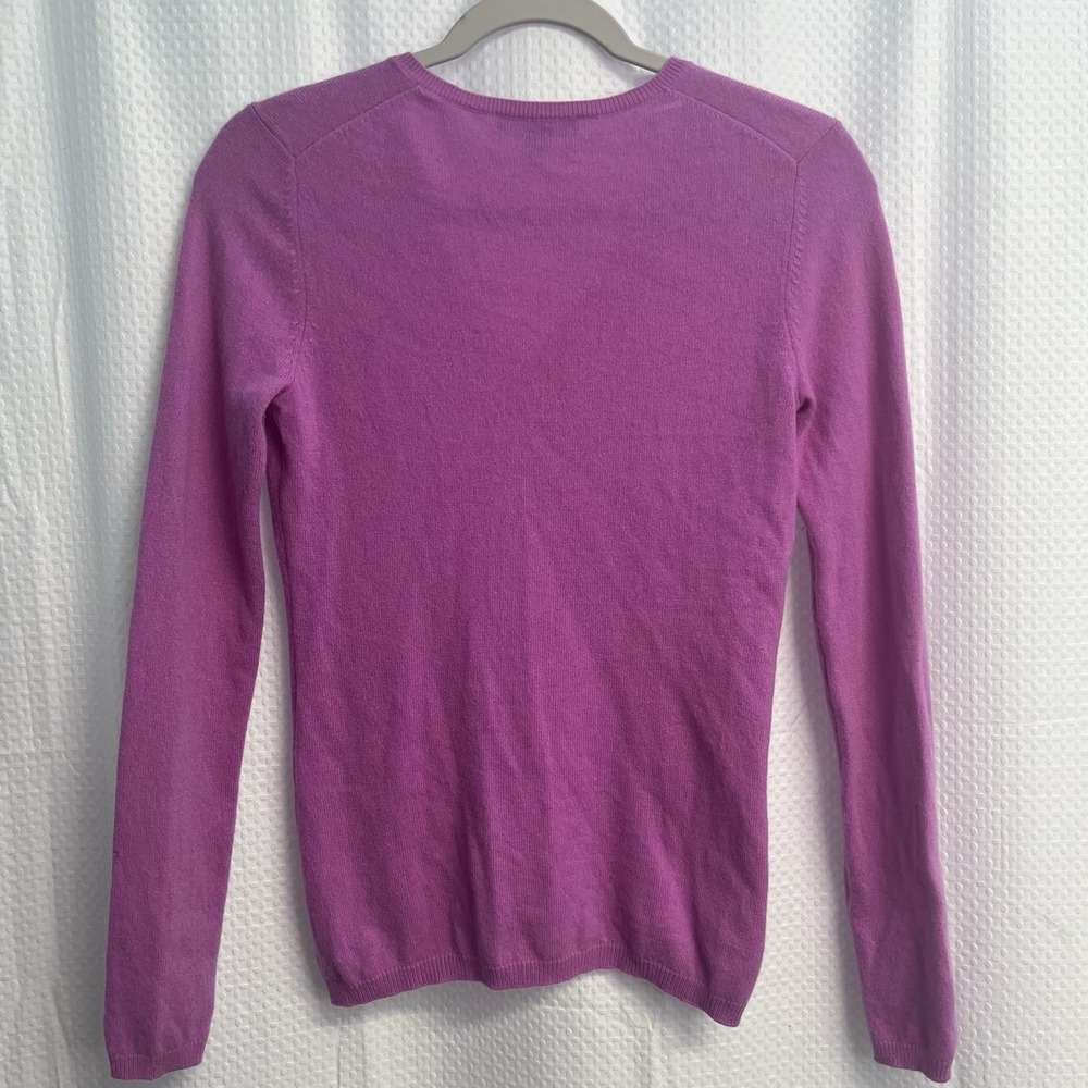 Ann Taylor 100% Cashmere V Neck Pink Sweater Classic Quiet Luxury XS - Picture 6 of 8
